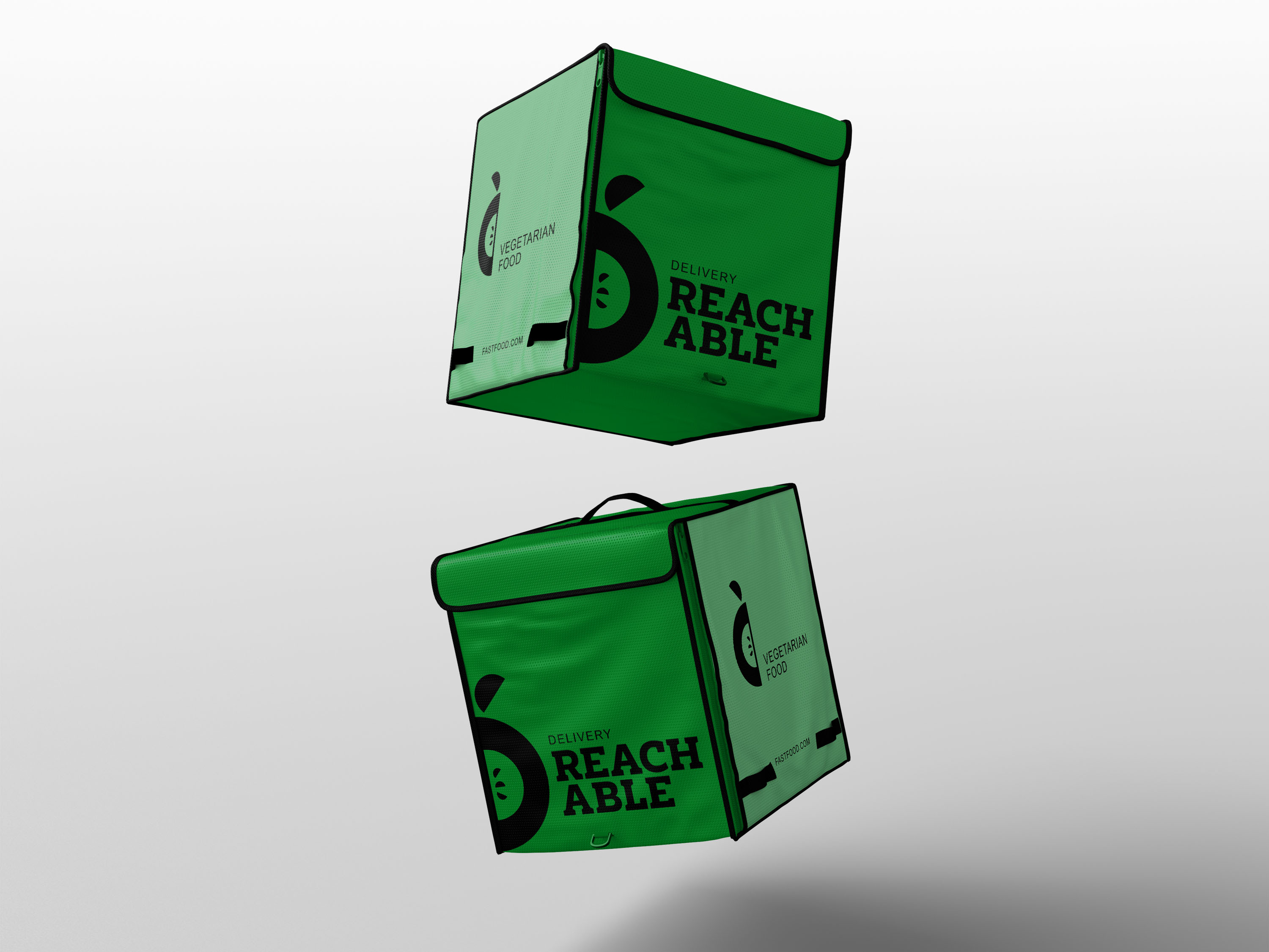 Zwei Liefersäcke in der Luft