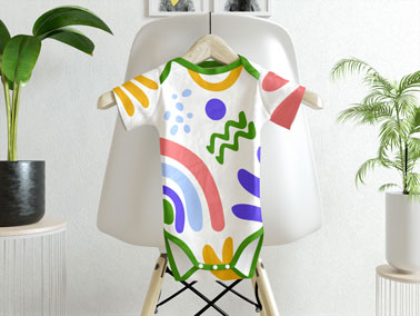 Grenouillère suspendu à une chaise blanche