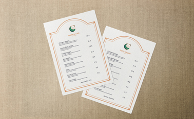 Two Restaurant Menus High Angle View