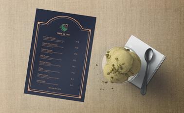 Restaurant Menu Tilted View
