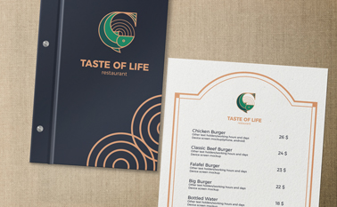 Restaurant Menus Closeup View