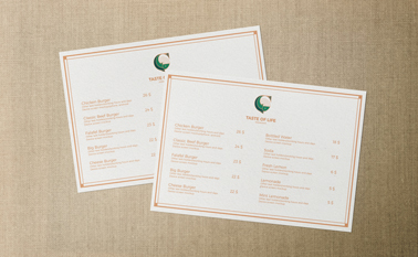 Restaurant Menus Placed on Top of Each Other