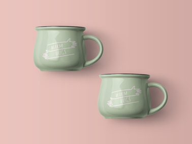 Two Coffee Mugs High Angle View