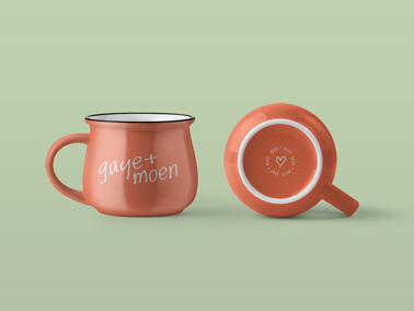 Two Coffee Mugs, One Engraved