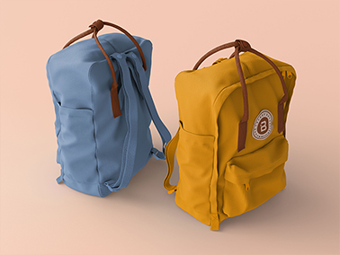 Two Backpacks Placed Back to Back