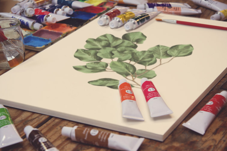 描画キャンバスと画材