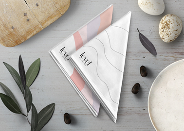 Serviette avec couverts, Vue de haut