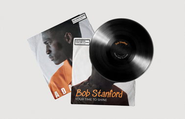 Vinyl Records Tilted View