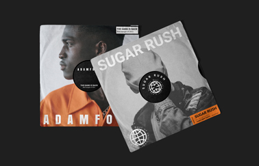 Two Vinyl Records Tilted View