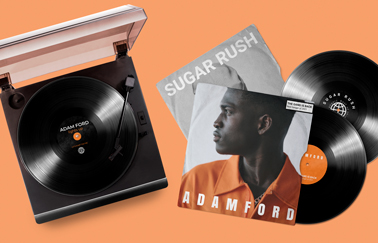 Record Player With Vinyls