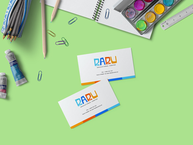 Two Business Cards High Angle View