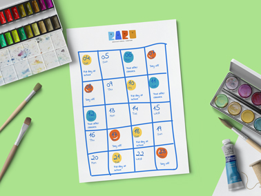 School Calendar High Angle View