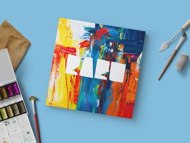 Painted Canvas High Angle View