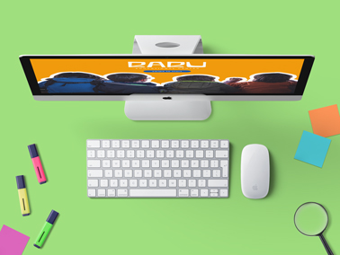 iMac on a Desk High Angle View