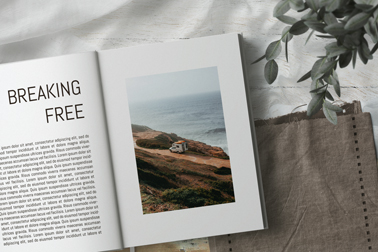 Open Book on a Wooden Table