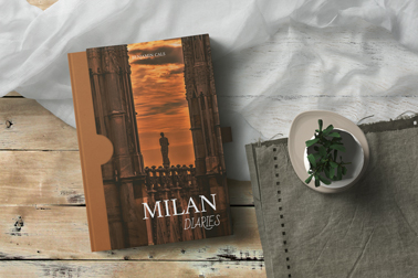 Book in a Case on a Wooden Table