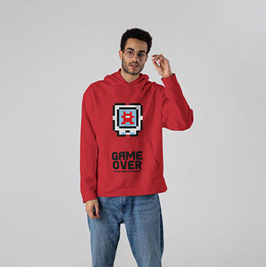 Male in a Hoodie on White Background