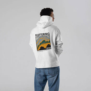 Male Wearing a Hoodie Back View