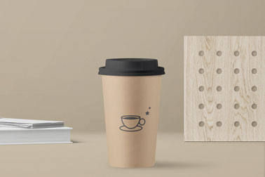 Paper Cup on a Table Front View