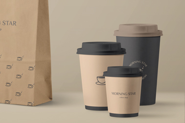 Paper Cups With a Paper Bag