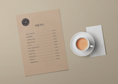 Cup of Coffee With a Piece of Paper