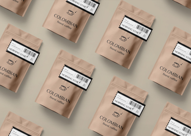 Selection of Coffee Packs High Angle View
