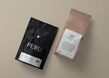 Two Coffee Packs on a Neutral Surface