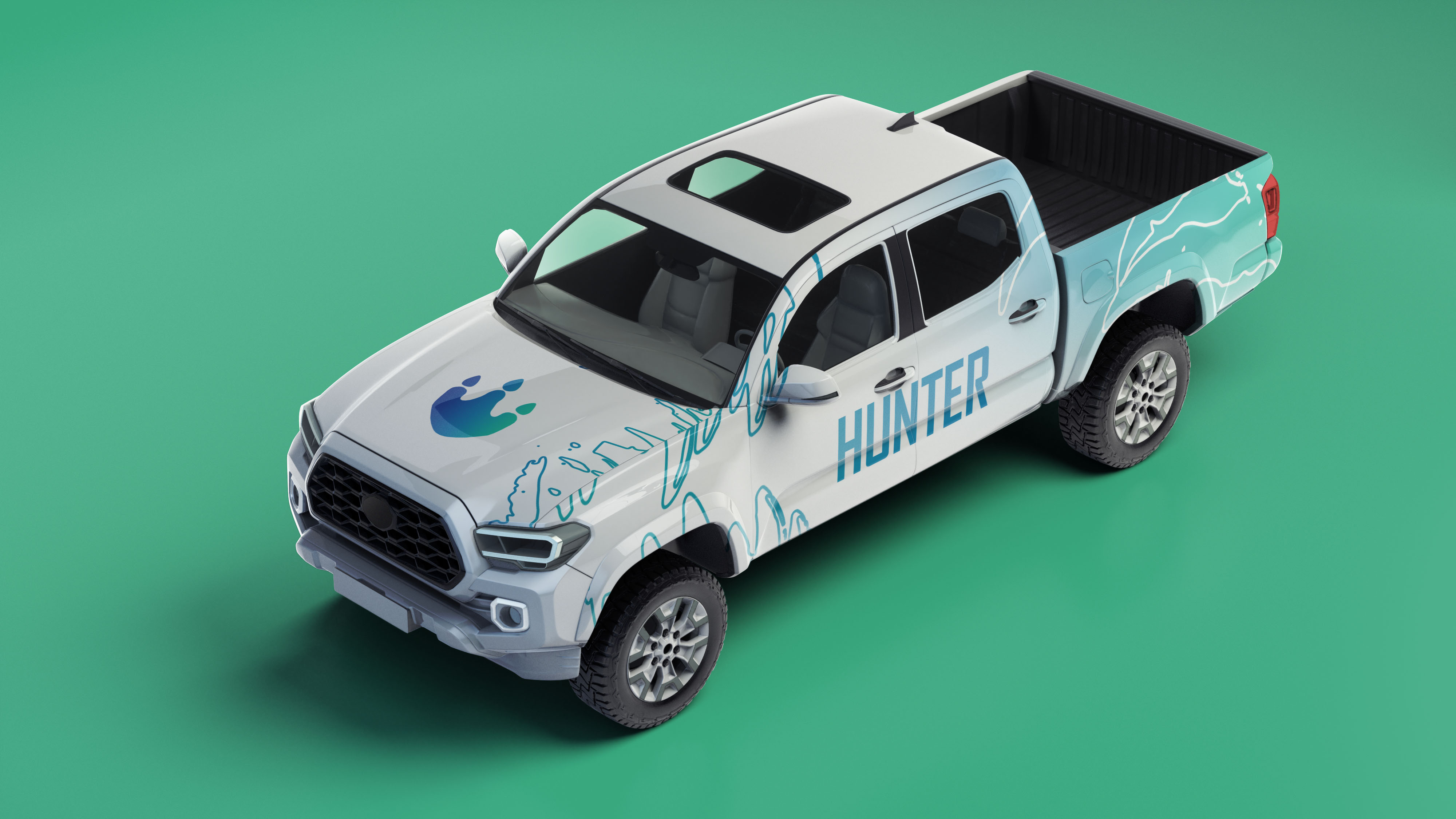 Pickup Truck High Angle View