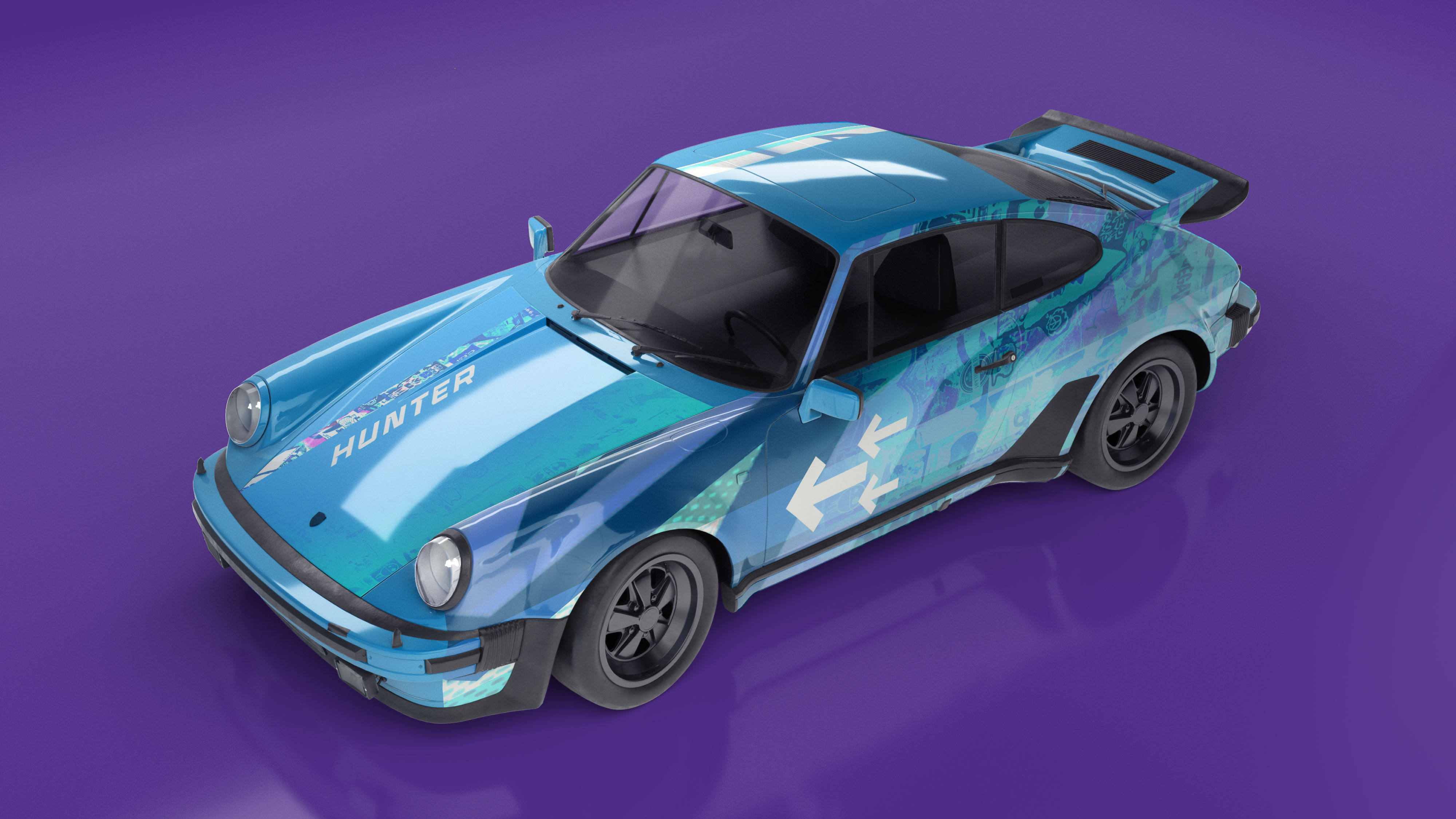 Sports Car High Angle View