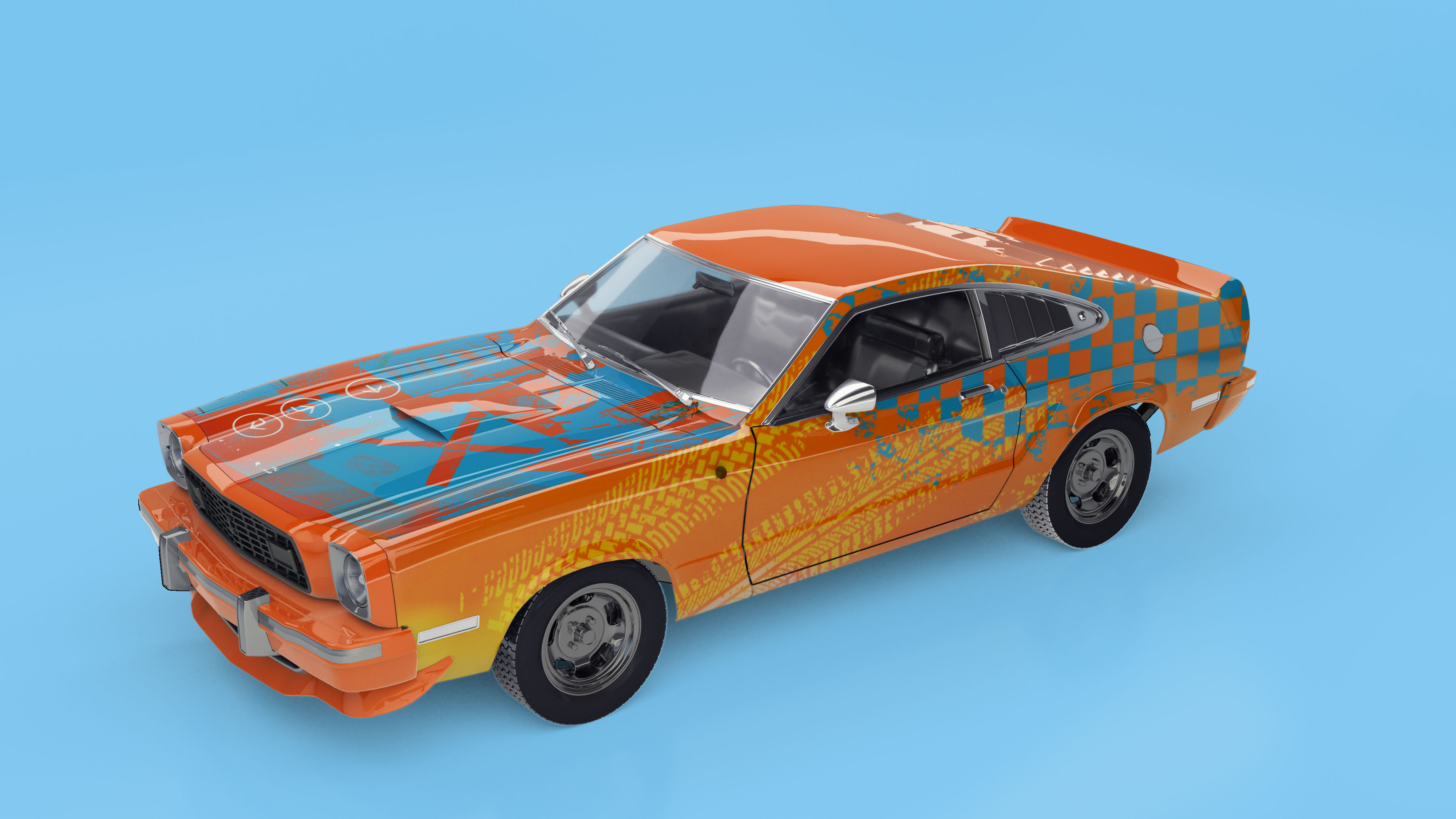 Retro Car Right Angle View