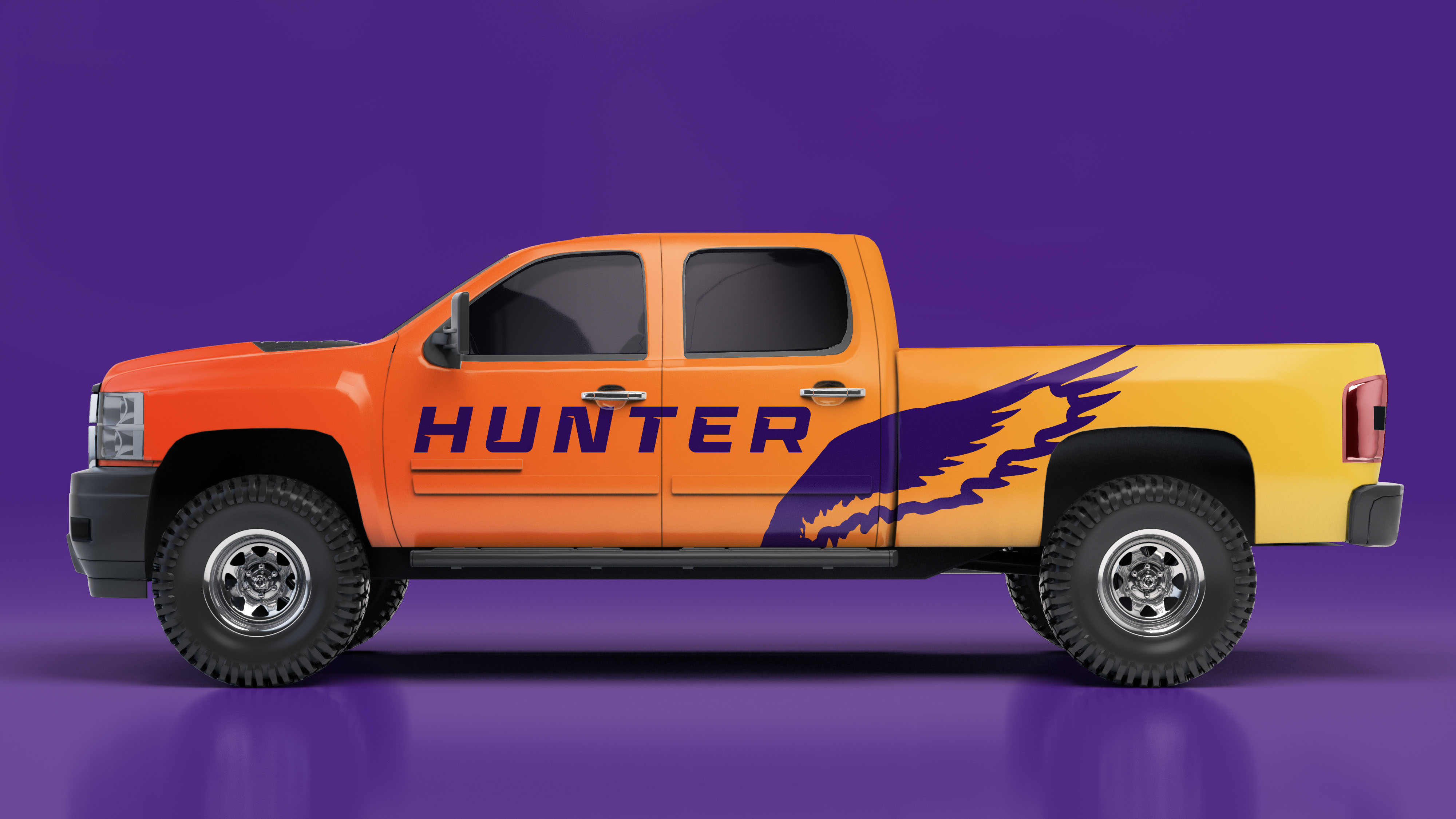 Pickup Truck Left Side View