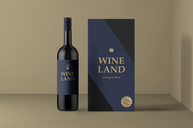 A Bottle of Red Wine With a Packaging Box