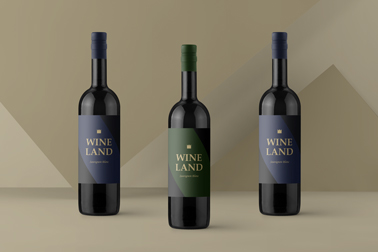Three Bottles of Red Wine on a Neutral Surface