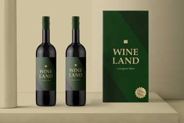 Two Bottles of Red Wine With a Packaging Box