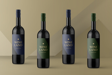 Four Bottles of Red Wine Next to Each Other