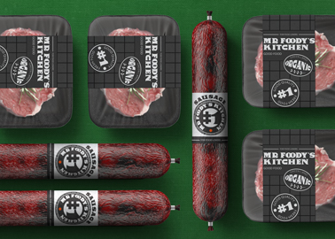 Meat Packaging High Angle View