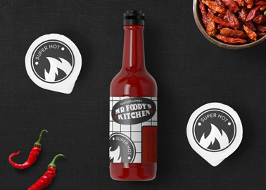 Sauce Packaging High Angle View