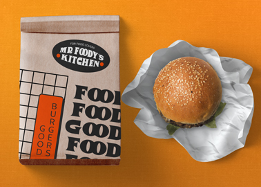 Burger Packaging High Angle View