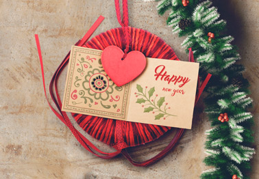 Christmas Card with Ornaments