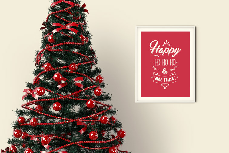 Christmas Tree Next to a Wish Frame