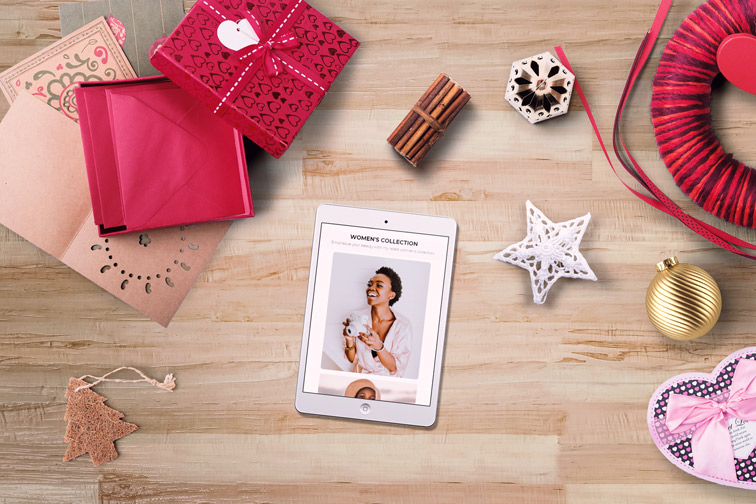 iPad Next to Christmas Decorations