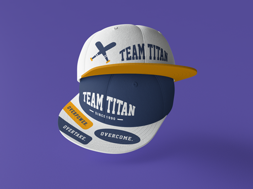 Deux casquettes tendance vues de biais