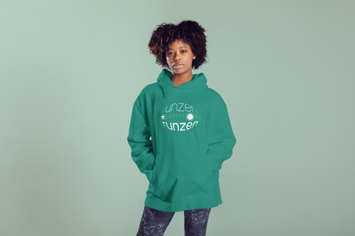 Woman in a Hoodie Front View