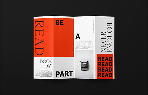 Open Brochure on Black Background