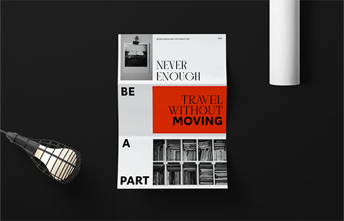 Brochure With a Lamp Top View