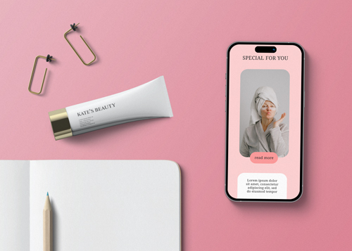 Тюбик крема, iPhone и серьги