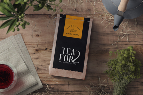 Paper Pack of Tea Top View