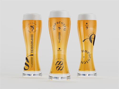 Verres pleins de bière Vue de face