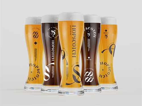 Collection de verres à bière Vue de face