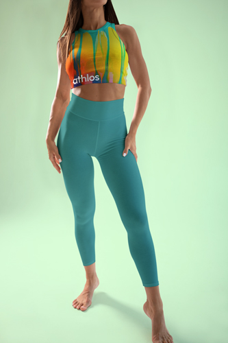 Woman Wearing Leggings and a Sports Bra